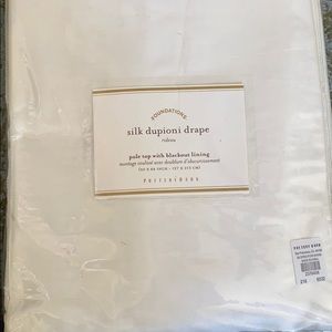 Pottery Barn Ivory Silk Dupioni Blackout Drapes
